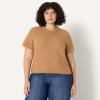 imageAmazon Essentials Demis Pick Womens RelaxedFit Faux Mohair Short Sleeve Sweater TopCamel Heather