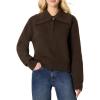 imageAmazon Essentials Demis Pick Womens RelaxedFit Button Collar SweaterChocolate Heather
