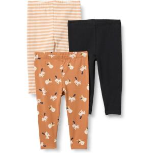 imageAmazon Essentials BabyGirls  UnisexBaby LeggingsBlackStripeLion and Pony