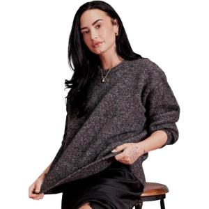 imageAmazon Essentials Demis Pick Womens OversizedFit Faux Mohair Crewneck SweaterCharcoal Heather