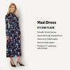 imageAmazon Essentials Demis Pick Womens Fit and Flare LongSleeved Short Maxi DressBurgundy Blue Floral