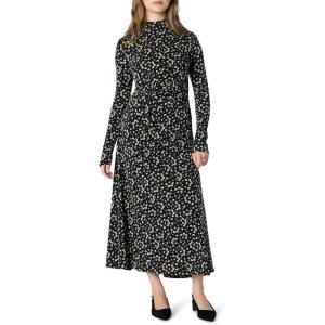 imageAmazon Essentials Demis Pick Womens Fit and Flare LongSleeved Short Maxi DressNavy Cream Petals