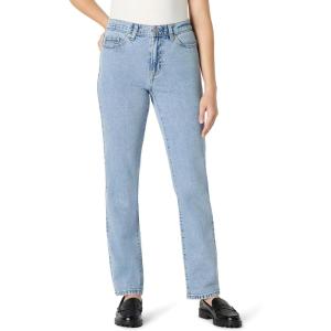 imageAmazon Essentials Womens Medium Stretch SlimFit MidRise Straight Leg JeansIced Blue Light Wash