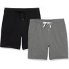 imageAmazon Essentials Mens 7quot Cotton Knit Pajama Shorts Pack of 2BlackCharcoal Heather