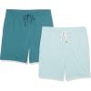 imageAmazon Essentials Mens 7quot Cotton Knit Pajama Shorts Pack of 2Dark Turquoise GreenIce Blue