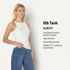 imageAmazon Essentials Demis Pick Womens SlimFit Stretch Rib HighNeck TankWhite