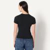 imageAmazon Essentials Demis Pick Womens SlimFit Stretch Rib ShortSleeve TeeBlack