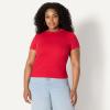 imageAmazon Essentials Demis Pick Womens SlimFit Stretch Rib ShortSleeve TeeRed