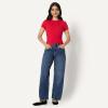 imageAmazon Essentials Demis Pick Womens SlimFit Stretch Rib ShortSleeve TeeRed