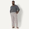 imageAmazon Essentials Mens StraightFit Woven Pajama Pant with PocketsBlack Grey Plaid