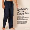 imageAmazon Essentials Mens StraightFit Woven Pajama Pant with PocketsBlue Geo Print