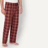 imageAmazon Essentials Mens StraightFit Woven Pajama Pant with PocketsBurgundy Rust Mix Plaid