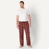 imageAmazon Essentials Mens StraightFit Woven Pajama Pant with PocketsBurgundy Rust Mix Plaid