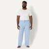 imageAmazon Essentials Mens StraightFit Woven Pajama Pant with PocketsLight Blue Stripe