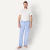 imageAmazon Essentials Mens StraightFit Woven Pajama Pant with PocketsLight Blue Stripe
