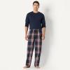 imageAmazon Essentials Mens StraightFit Woven Pajama Pant with PocketsNavy Large Plaid