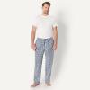 imageAmazon Essentials Mens StraightFit Woven Pajama Pant with PocketsNavy White Gingham