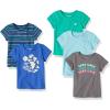 imageAmazon Essentials Girls ShortSleeve TShirtsMulticolorBirdsStripeTake Care