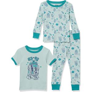 imageAmazon Essentials Boys SnugFit Cotton Pajama Sleepwear Sets3piece Star Wars Green R2d2 Set