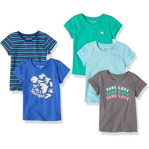 imageAmazon Essentials Girls ShortSleeve TShirtsMulticolorBirdsStripeTake Care