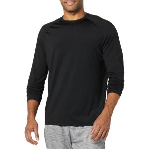 imageAmazon Essentials Mens Active Quick Dry Tech Stretch Lightweight LongSleeve TShirt Available in BigampampTall MultipacksBlack