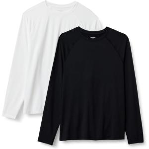 imageAmazon Essentials Mens Active Quick Dry Tech Stretch Lightweight LongSleeve TShirt Available in BigampampTall MultipacksBlackWhite
