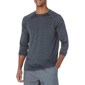 imageAmazon Essentials Mens Active Quick Dry Tech Stretch Lightweight LongSleeve TShirt Available in BigampampTall MultipacksCharcoal Space Dye