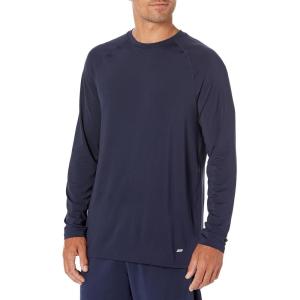 imageAmazon Essentials Mens Active Quick Dry Tech Stretch Lightweight LongSleeve TShirt Available in BigampampTall MultipacksNavy