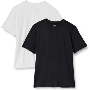 imageAmazon Essentials Mens Active Quick Dry Tech Stretch Lightweight ShortSleeve TShirt MultipacksBlackWhite