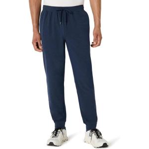 imageAmazon Essentials Mens Athletic Soft Performance Lightweight Gym Workout Tapered Track SweatpantsSpace Dye Navy