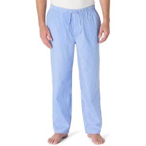 imageAmazon Essentials Mens StraightFit Woven Pajama Pant with PocketsLight Blue Stripe