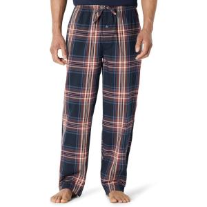 imageAmazon Essentials Mens StraightFit Woven Pajama Pant with PocketsNavy Large Plaid