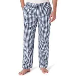 imageAmazon Essentials Mens StraightFit Woven Pajama Pant with PocketsNavy White Gingham