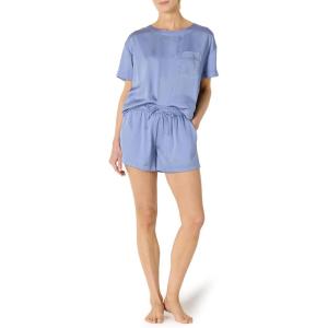 imageAmazon Essentials womens Satin Pajama Cami and Shorts SetDusty Blue