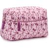 image:imageAmazon Essentials Womens Quilted Travel Makeup Bag Blue Floral One SizePink Floral