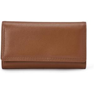 image:imageAmazon Essentials Womens Long Flap Continental LeatherTan