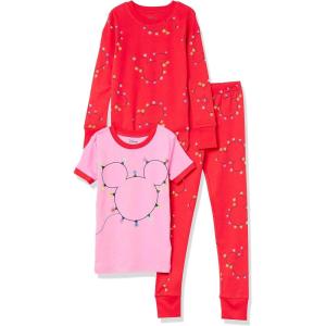 image:imageAmazon Essentials Disney  Marvel  Star Wars Babies Toddlers and Girls Pajama Set3piece Holiday Mickey Icon Lights