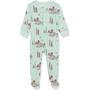 image:imageAmazon Essentials Disney  Marvel  Star Wars Unisex Babies Toddlers and Kids Footed Sleepers Zip Up Pajamas MultipacksMickey Winter  Baby Snugfit