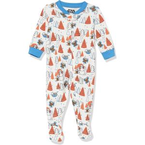 image:imageAmazon Essentials Disney  Marvel  Star Wars Unisex Babies Toddlers and Kids Footed Sleepers Zip Up Pajamas MultipacksWhite Star Wars Mando