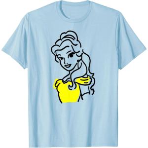 image:imageAmazon Essentials Mens Princess Belle Linework Portrait TShirt White SmallBaby Blue