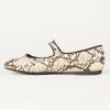 image:imageAmazon Essentials Womens Velvet Mary Jane Ballet Flat with Buckle StrapSnake Faux Leather