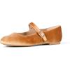 image:imageAmazon Essentials Womens Velvet Mary Jane Ballet Flat with Buckle StrapApricot Orange Velvet