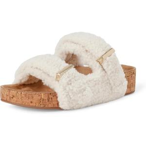 image:imageAmazon Essentials Womens Adjustable Double Strap Cork SandalsNatural Faux Shearling