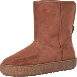 image:imageAmazon Essentials Womens Faux Fur Shearling BootChestnut Brown Microsuede