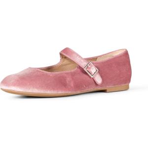 image:imageAmazon Essentials Womens Velvet Mary Jane Ballet Flat with Buckle StrapMauve Velvet