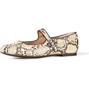 image:imageAmazon Essentials Womens Velvet Mary Jane Ballet Flat with Buckle StrapSnake Faux Leather