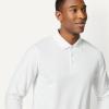 image:imageAmazon Essentials Mens Regular Fit Long Sleeve Quick Dry Golf Polo ShirtWhite