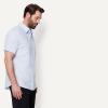 image:imageAmazon Essentials Mens Regular Fit Short Sleeve Linen ShirtLight Blue