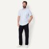 image:imageAmazon Essentials Mens Regular Fit Short Sleeve Linen ShirtLight Blue