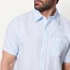 image:imageAmazon Essentials Mens Regular Fit Short Sleeve Linen ShirtLight Blue